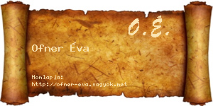 Ofner Éva névjegykártya